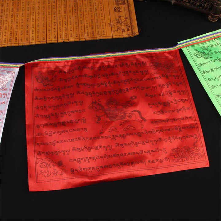 Tibetan 5 Colors Windhorse Auspicious Outdoor Prayer Flag