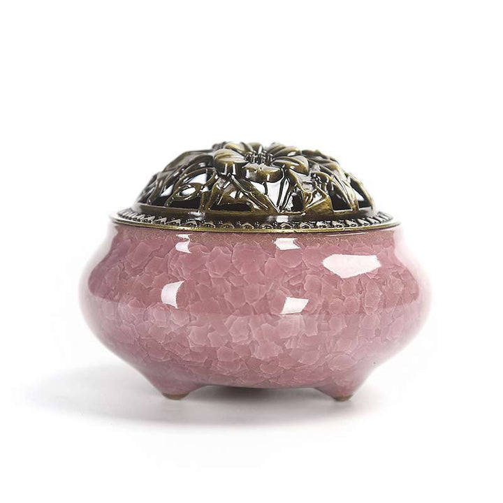 Buddha Stones Colorful Ceramic Incense Burner