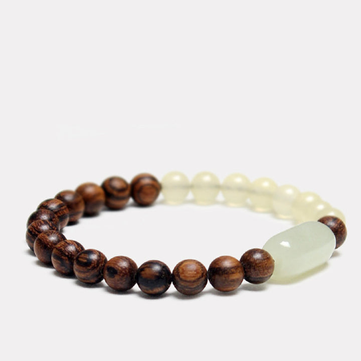 Buddha Stones  Jade Sandalwood Luck Abundance Bracelet