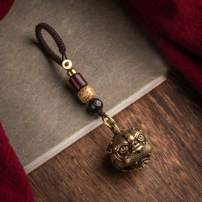 Buddha Stones PiXiu Wealth Copper Key Chain