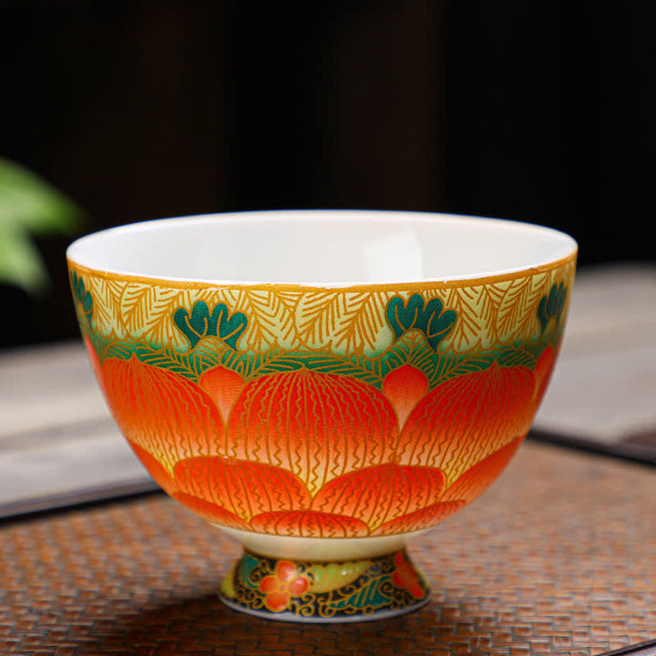 Lotus Ceramic Teacup Flower Tea Cups 100ml