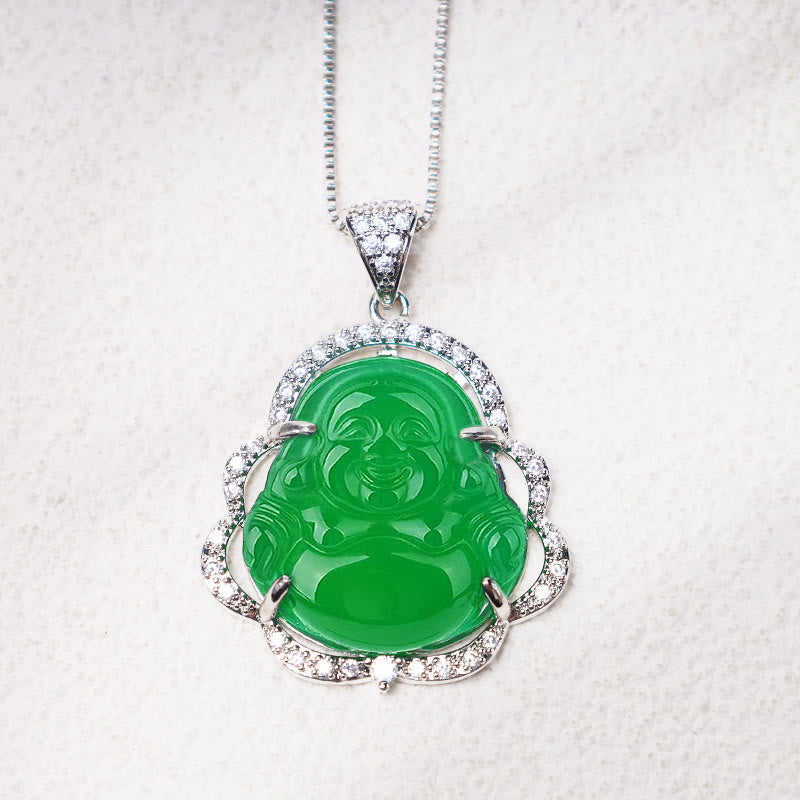 Buddha Stones Good Luck Laughing Buddha Necklace