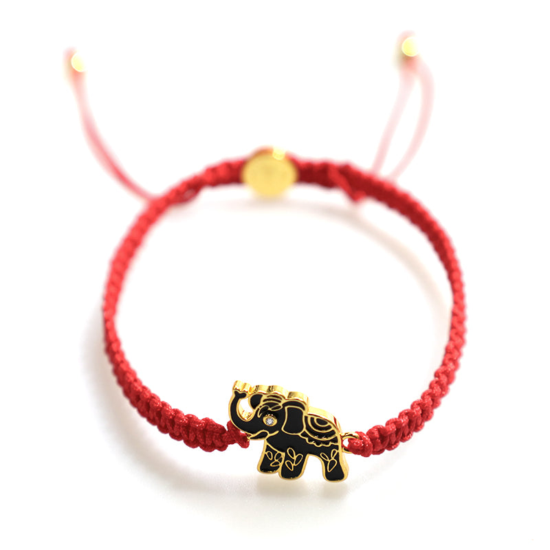 Tibetan Handmade Wise Future Elephant Red String Bracelet (Extra 40% Off | USE CODE: FS40)