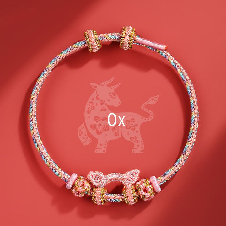 Buddha Stones Handmade Year of the Dragon Cute Chinese Zodiac Luck Braided Bracelet