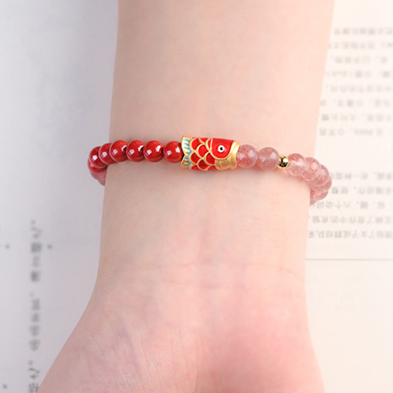 FREE Today: The Wealth and Prosperity Koi Fish Quartz Cinnabar Lucky Healing Bracelet