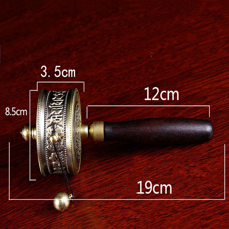 Tibetan Prayer Wheel Six True Words Sandalwood Protection Decoration