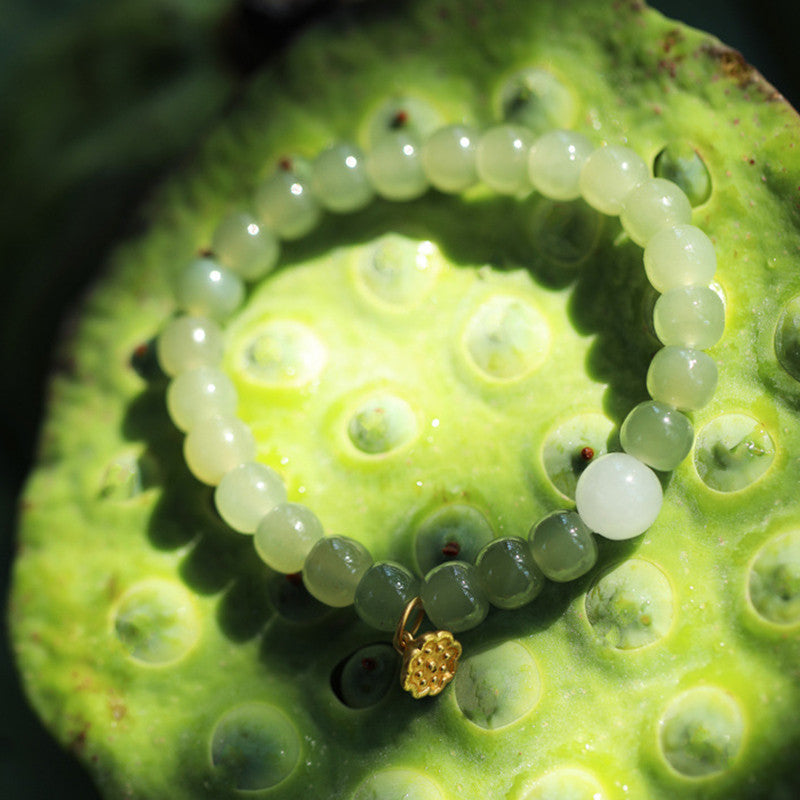 Jade Lotus Abundance Adjustable Bracelet