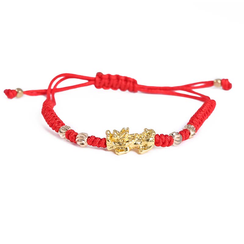 Buddha Stones FengShui Wealth PiXiu Red String Bracelet