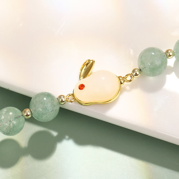 Year of the Rabbit Natural Green Aventurine Luck Bead Bracelet