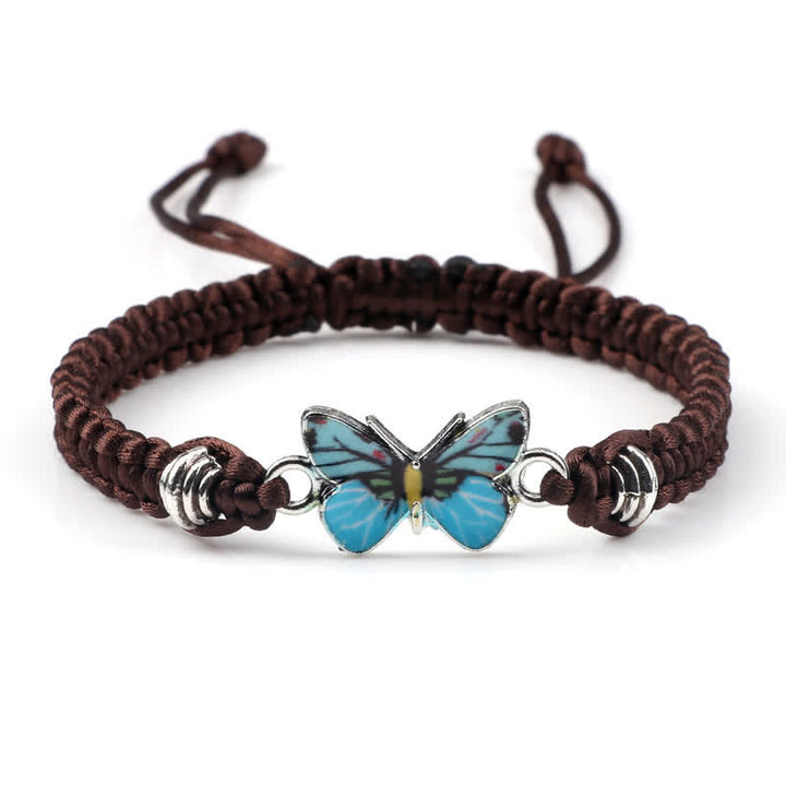 Buddha Stones Butterfly Freedom Love String Charm Bracelet