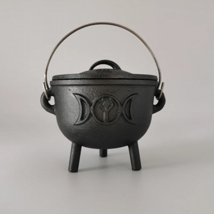 Cast Iron Cauldron Prayer Altar Burning Holder Incense Sage Smudging Rituals Use Items