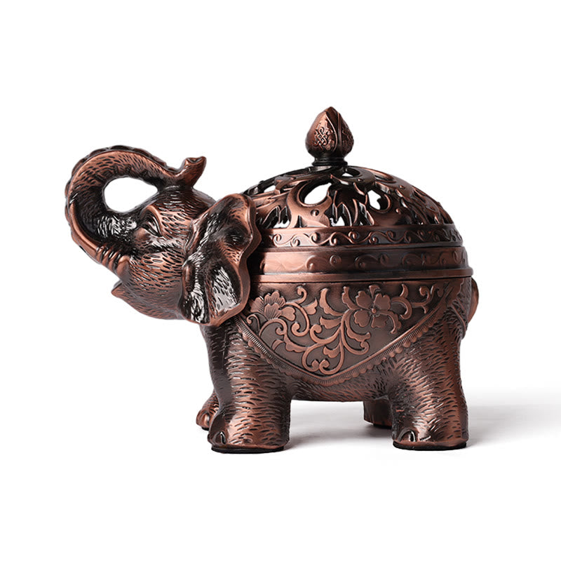 Buddha Stones Elephant Alloy Incense Holder Home Decoration Incense Burner