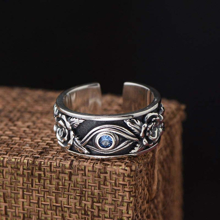 Eye Of Horus Crystal Protection Copper Adjustable Ring