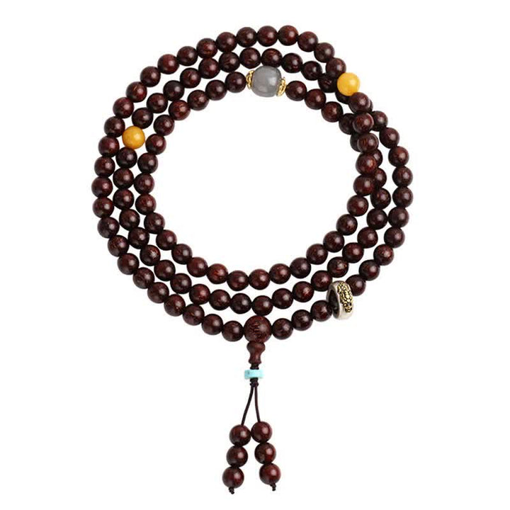 925 Sterling Silver Indian Small Leaf Red Sandalwood Hetian Gray Jade Amber Gold Star Bracelet