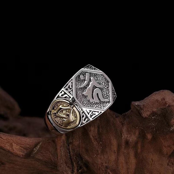 Buddha Stones 925 Sterling Silver Sanskrit Design Carved Protection Adjustable Ring