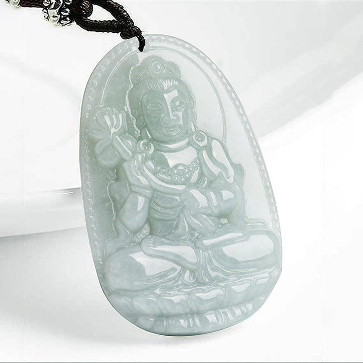 Buddha Stones Chinese Zodiac Natal Buddha Jade Wealth Prosperity Necklace Pendant