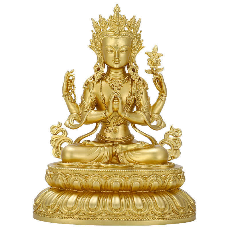 Shakyamuni Amitabha Medicine Buddha Figurine Serenity Copper Statue Home Decoration