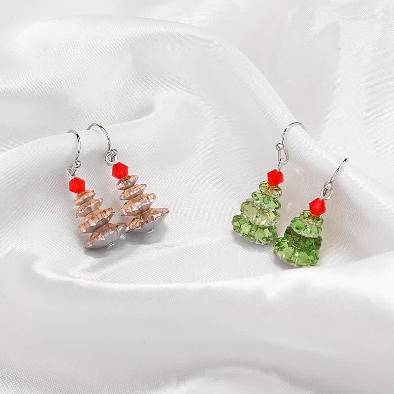 Various Crystals Christmas Tree Amethyst Peace Healing Drop Earrings