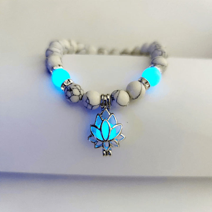 FREE Today: Positive Thinking Tibetan Turquoise Glowstone Luminous Bead Lotus Protection Bracelet