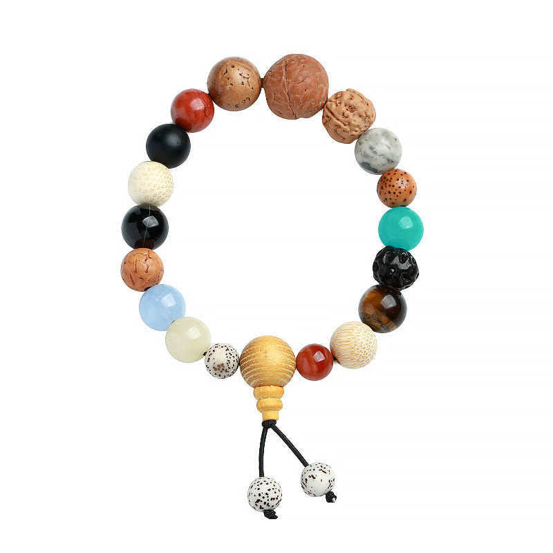 Buddha Stones Bodhi Seed Agate Wisdom Harmony Wrist Mala Bracelet