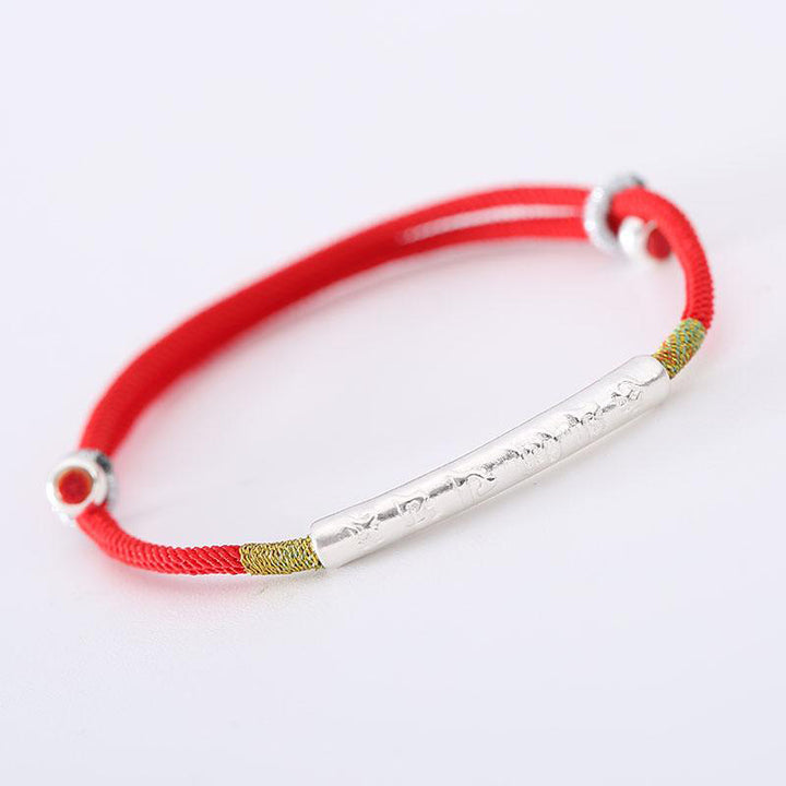 Buddha Stones Tibetan Buddhist Handmade Mani Mantra Lucky Red String Bracelet