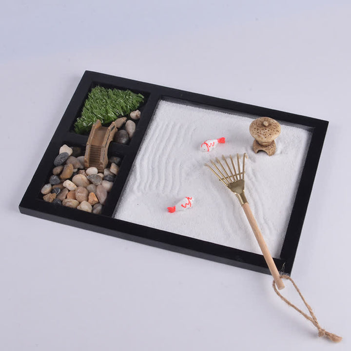 Koi Fish Small Bridge Calm Peace Meditation Zen Garden Decoration