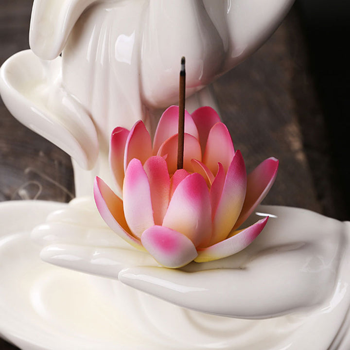 Tibetan Lotus Blessing Incense Burner Decoration