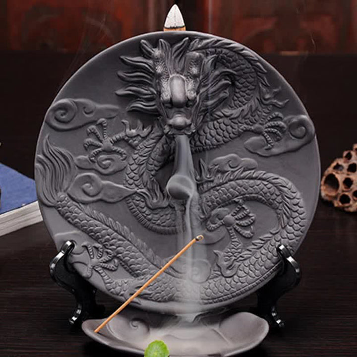 Dragon Ceramic Backflow Smoke Fountain Meditation Incense Burner