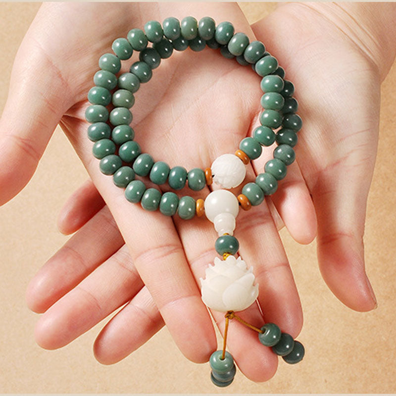 Buddha Stones Lotus Cyan Bodhi Seed Success Bracelet