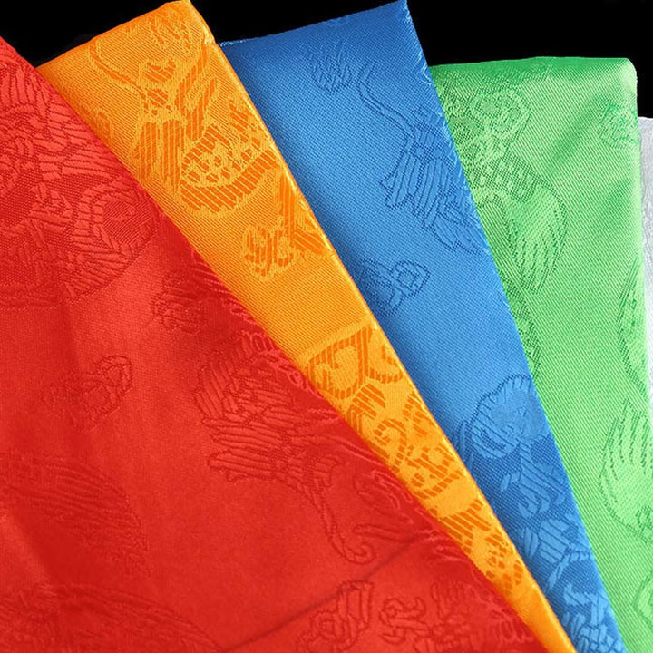 Tibetan Lucky Blessing 5 Colors Dragon Phoenix Pattern Khata Decoration (Extra 30% Off | USE CODE: FS30)