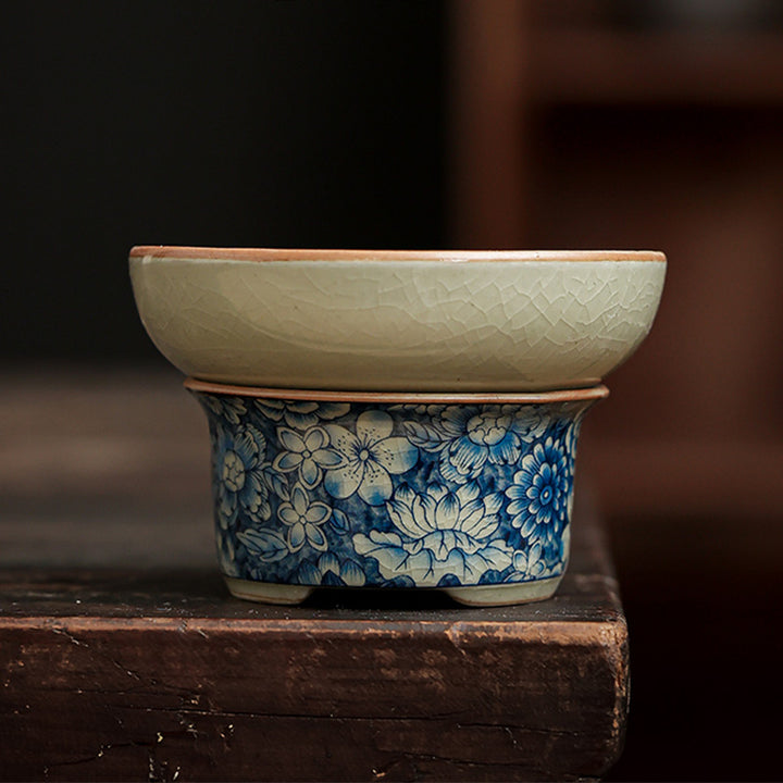 Buddha Stones Blue and White Porcelain Chinese Gongfu Tea Ceramic Kung Fu Teapot Cup Tea Filter Canister