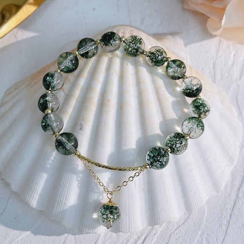 Green Phantom Crystal Confidence Charm Bracelet