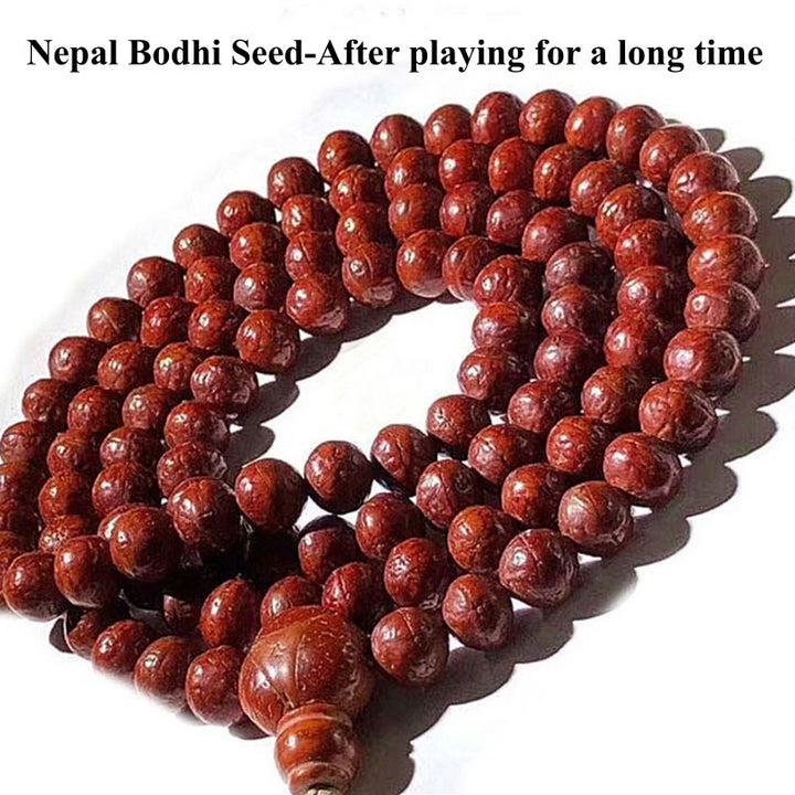 Buddha Stones 108 Mala Beads Nepal Bodhi Seed Luck Wealth Tassel Bracelet