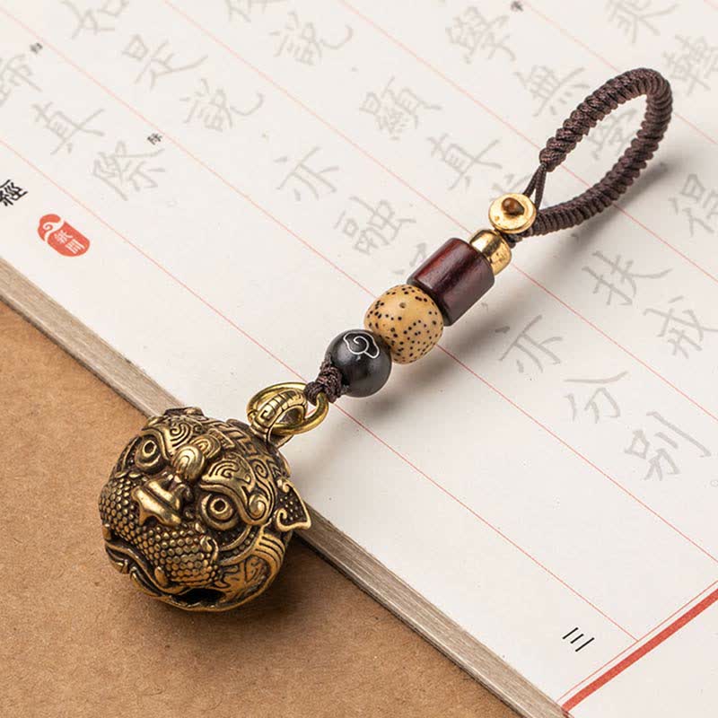 Buddha Stones PiXiu Wealth Copper Key Chain