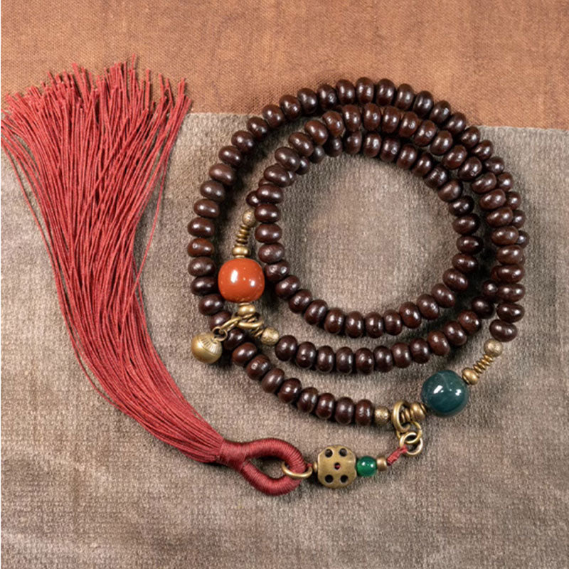 Buddha Stones 108 Mala Beads Natural Tibet Purple Bodhi Seed Auspiciousness Bracelet