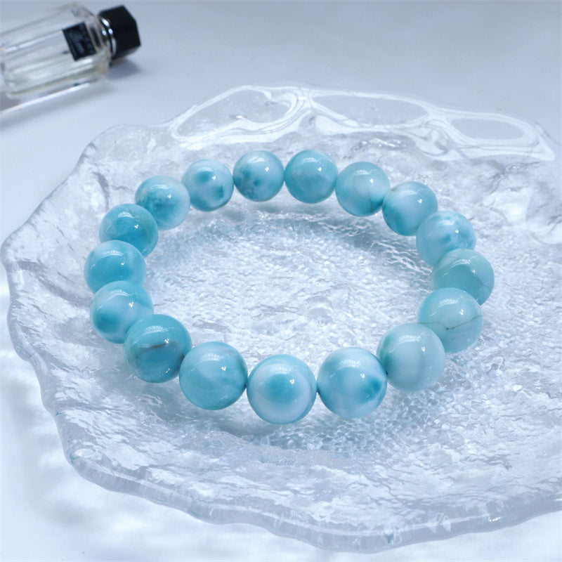 Buddha Stones Natural Larimar Wisdom Confidence Bracelet