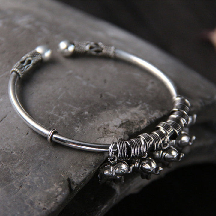 925 Sterling Silver Elephant Strength Bracelet Bangle