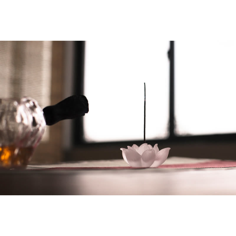 Mini Lotus Liuli Crystal Healing Meditation Stick Incense Burner