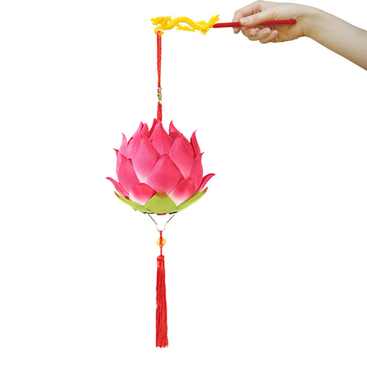 DIY Lotus Flower Dragon Lantern Tassel Lamp Decoration