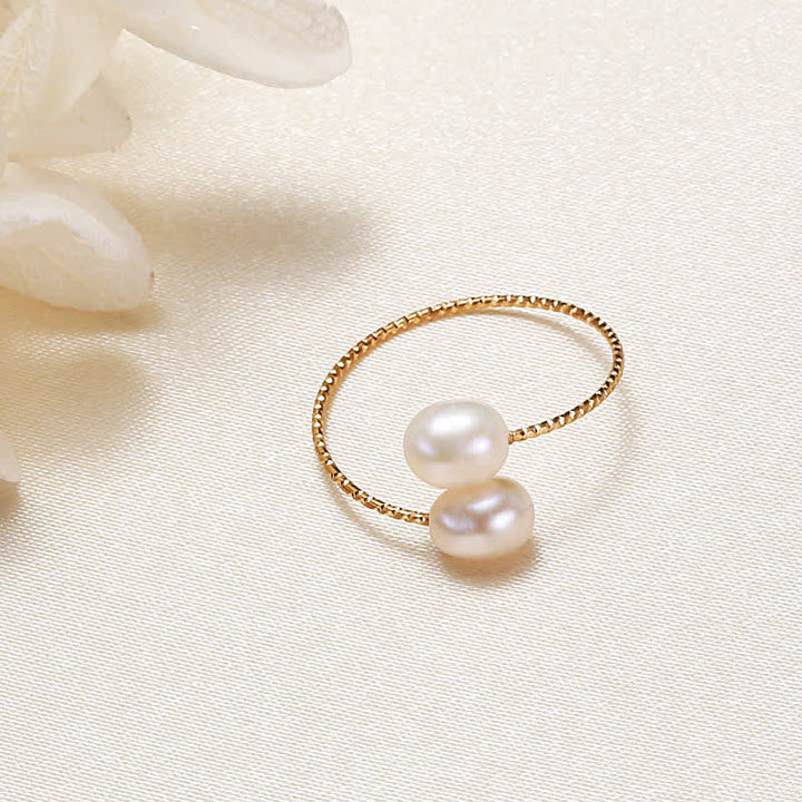 Pearl Happiness Wealth Double Single Ring