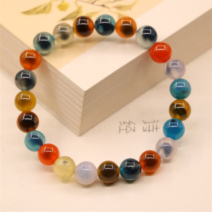 Colorful Candy Agate Healing Strength Bead Bracelet