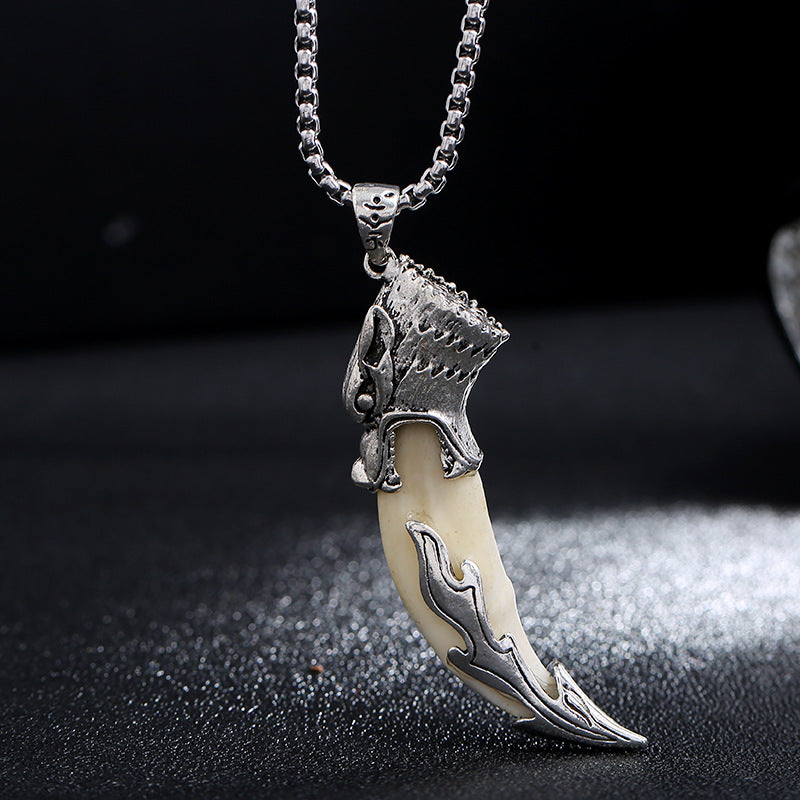 Imitation Wolf Tooth Titanium Steel Balance Necklace Pendant