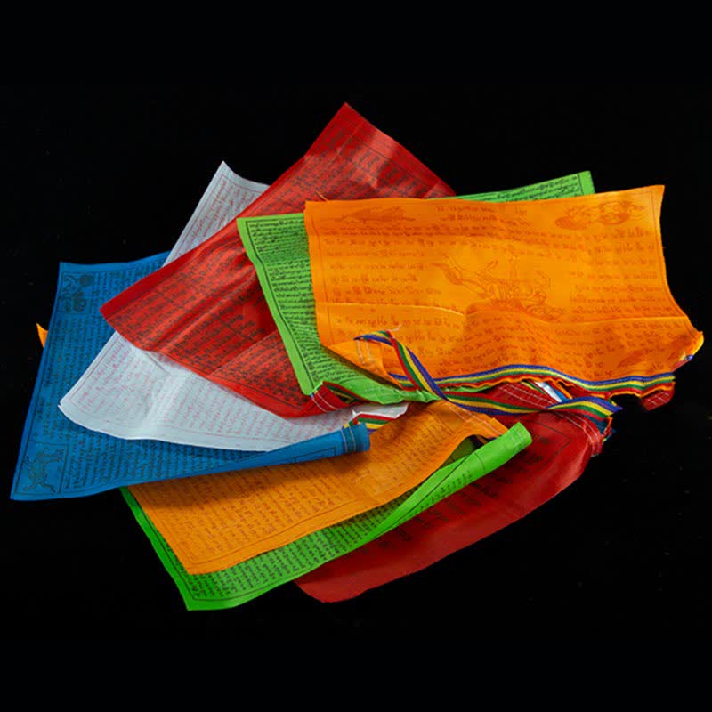 Tibetan 5 Colors Windhorse Blessing Outdoor 20 Pcs Prayer Flag