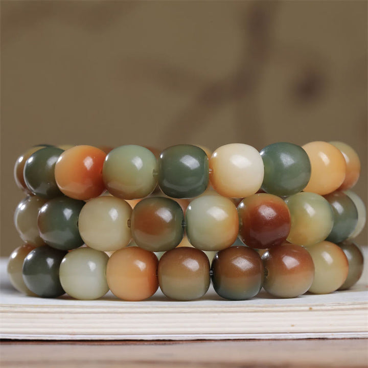 Buddha Stones Colorful Bodhi Seed Peace Wisdom Bracelet