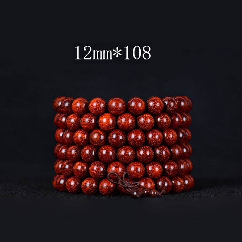 Buddha Stones Tibetan Small Leaf Red Sandalwood Balance Bracelet