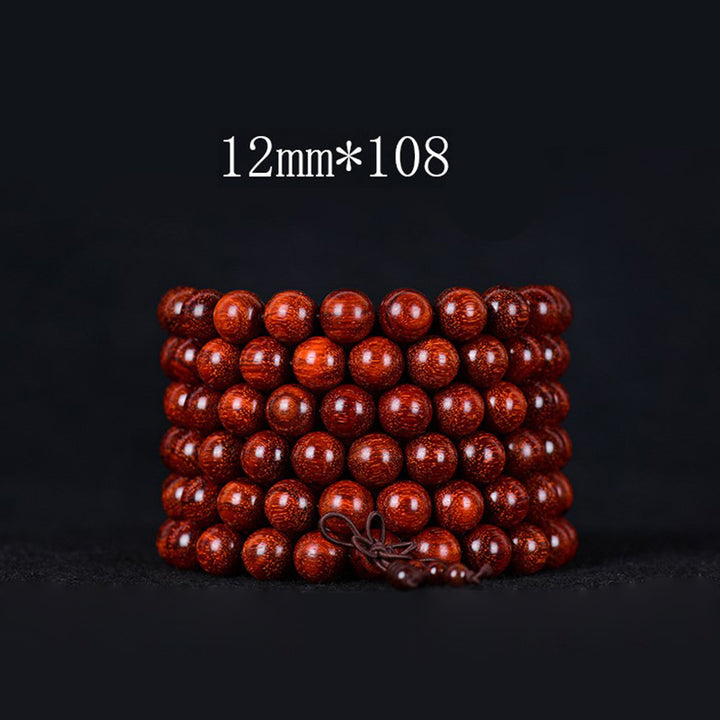 Buddha Stones Tibetan Small Leaf Red Sandalwood Balance Bracelet