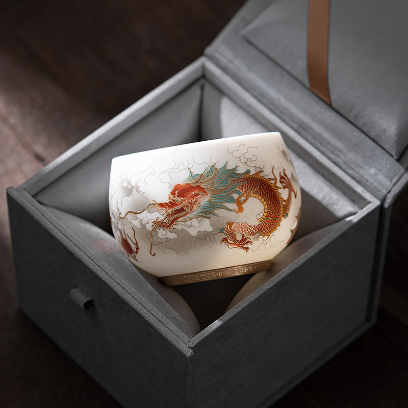 Buddha Stones Phoenix Dragon Lotus Deer Ancient Building Koi Fish Ceramic Teacup Kung Fu Tea Cups