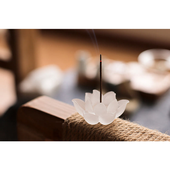 Mini Lotus Liuli Crystal Healing Meditation Stick Incense Burner