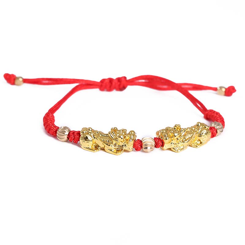 Buddha Stones FengShui Wealth PiXiu Red String Bracelet