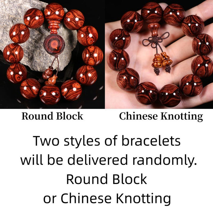 Buddha Stones Tibetan Rosewood Warmth Bracelet (Random Type)